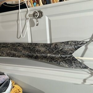 Satin midi snake print dress